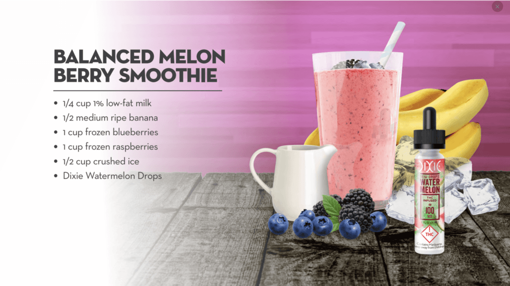 Balanced Melon Berry Smoothie recipe with THC