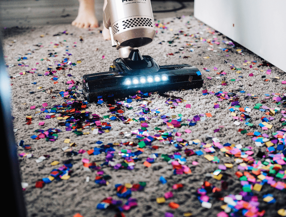 Vacuuming glitter